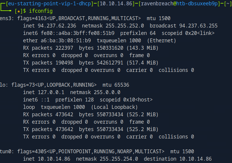 IP de notre interface tun0
